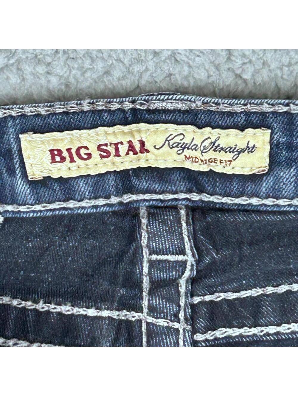 Big Star Womens Kayla Straight Jeans Size 25 R Legendary Blue 5-Pockets Denim - Picture 9 of 15
